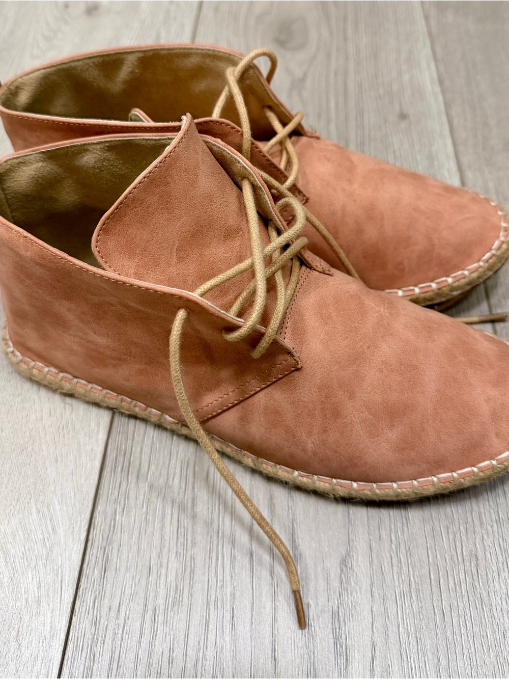 Women's Lace-Up Suede Desert Boots in Coral Pink shoes